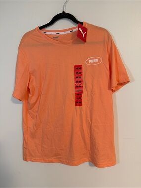 Puma Men’s Peach/Orange Short Sleeve Logo Tee